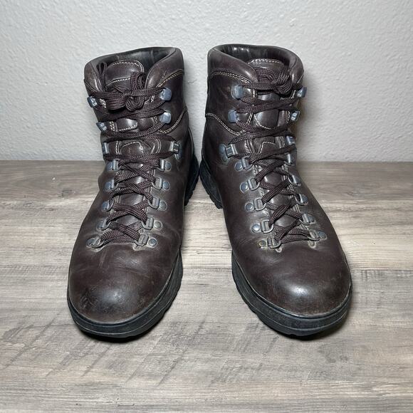 LL Bean EUC Cresta Gore Tex Vibram Romania Brown Leather Hiking Boots Mens 9.5 W - Picture 2 of 11